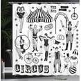 thumbnail image 4 of Ambesonne Circus Shower Curtain, Twins Acrobat Snake Lady, 69"Wx84"L, Charcoal Grey and White, 4 of 5