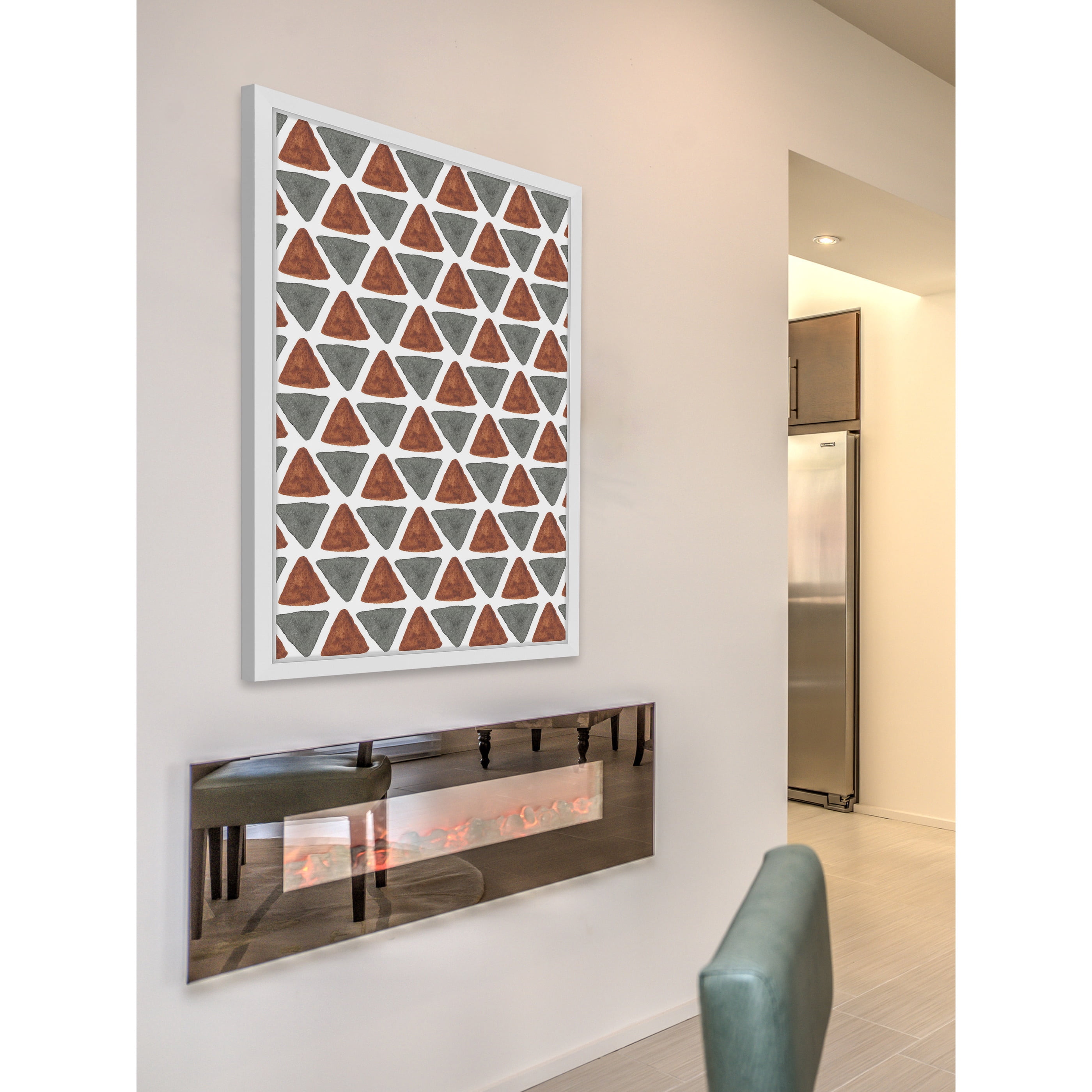 Marmont Hill "Layered Triangles" Framed Painting Print
