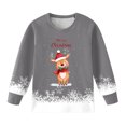 thumbnail image 4 of Staki Kids Holiday Pajamas Toddler Boy Christmas Outfit - Kids Long Sleeve Xmas Winter Pajama Set(Gray,6Y), 4 of 5