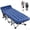 Blue with 2-Sided Mattress, variant on Slsy XL Folding Camping Cots with 3.3 inch 2 Sided Mattress, 75"* 28"Folding Bed Cot with Carry Bag, Folding Sleeping Cot Guest Bed