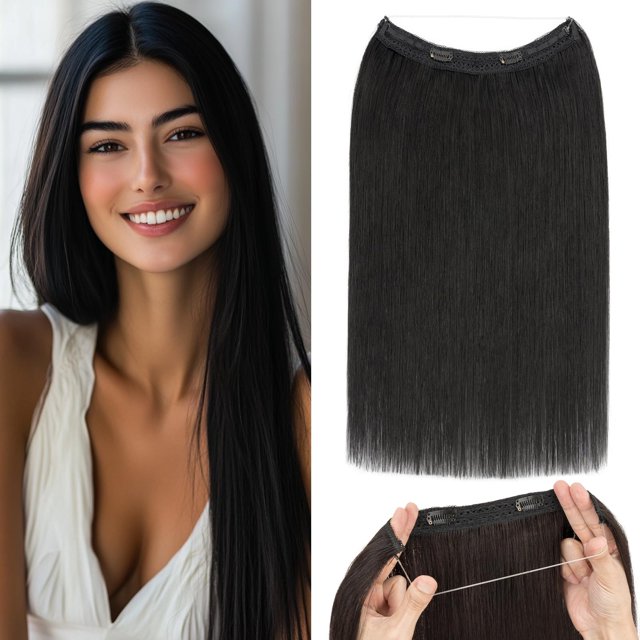Extensiones de cabello Halo Rich Choices, 100% cabello humano, 30-55 cm