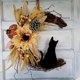 thumbnail image 1 of Guirnalda navideña para colgar en la pared, colgante con forma de luna, gato, flores secas, suministros para fiestas, 1 of 4