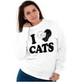 thumbnail image 3 of I Love Cats Cute 2 Kitties Yin Yang Women Crewneck Sweatshirt Brisco Brands X, 3 of 6