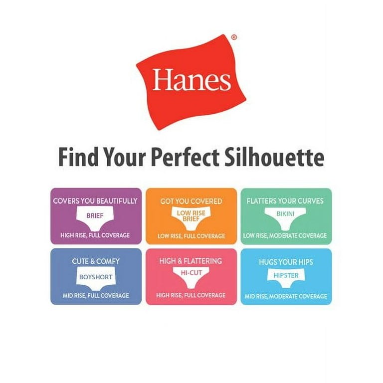 Hanes Nylon Briefs Panties 6-Pack Underwear Assorted Colors Women's Size 7  43935689254 