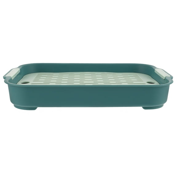 Niceauty Small Animal Litter Tray Rabbit Litter Box Green 1Set 10.6*7.4*1.6in