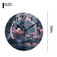 thumbnail image 2 of 16 Inch Wall Clock Battery Operated Silent Clock Decorative for Office, Kitchen, Outdoor, Living Room，Beautiful Lotus Flowers Gorgeous, 2 of 4
