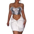 thumbnail image 3 of hirigin Sexy Corset Tops for Women Vintage Goth Underbust Boned Backless Sleeveless Adjustable Spaghetti Straps Bustier(P-Silver Hollow Out,S), 3 of 9