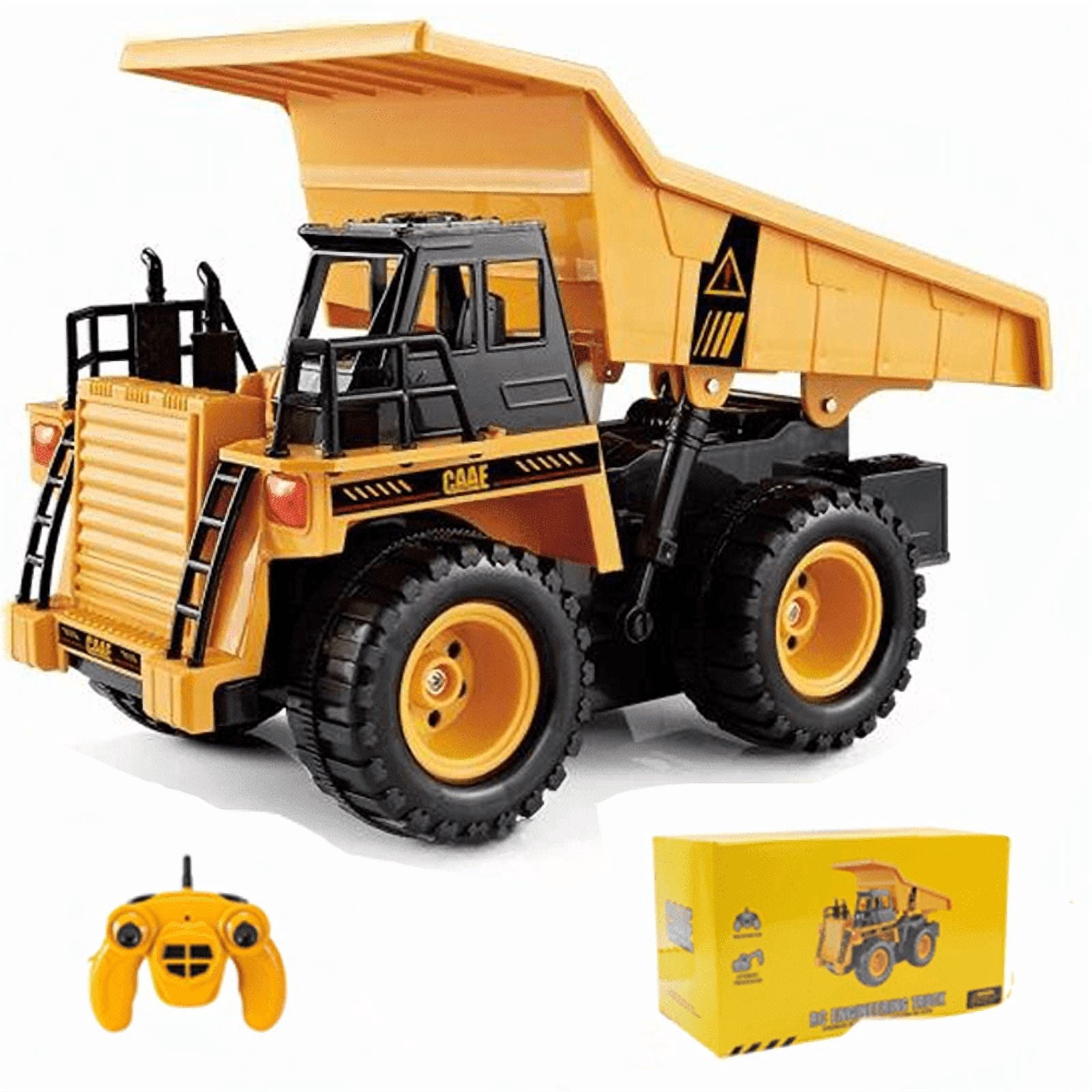 Remote Control Dump Truck Car Toys for Kids Rechargeable RC Construction Vehicle Cars with Light Music for 6+ YO Boys Gifts