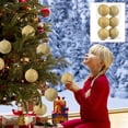 thumbnail image 5 of Deeceymbur - 6 adornos navideños de plástico para árbol de Navidad, vibrantes bolas decorativas para Navidad, color amarillo, 5 of 5