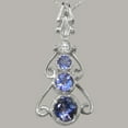 thumbnail image 5 of LBG 10k White Gold Pendant & Chain with Genuine Tanzanite & Diamond Womens Bohemian Pendant & Chain - Chain length 16, 5 of 5