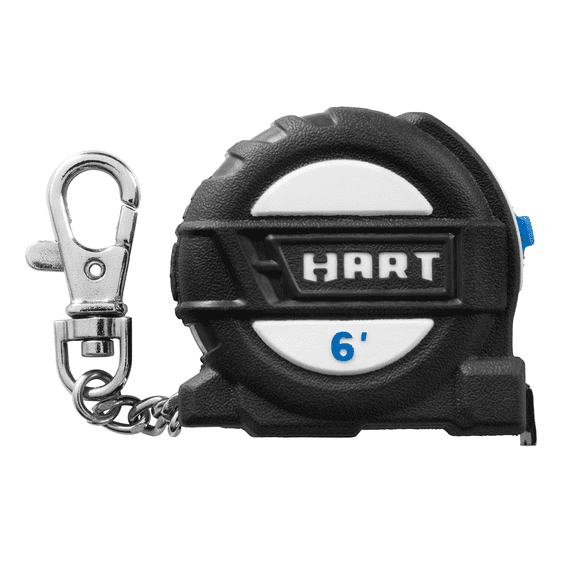 HART 3-Pack 6-Foot Compact Tape Measure Keychain, Wide-Blade