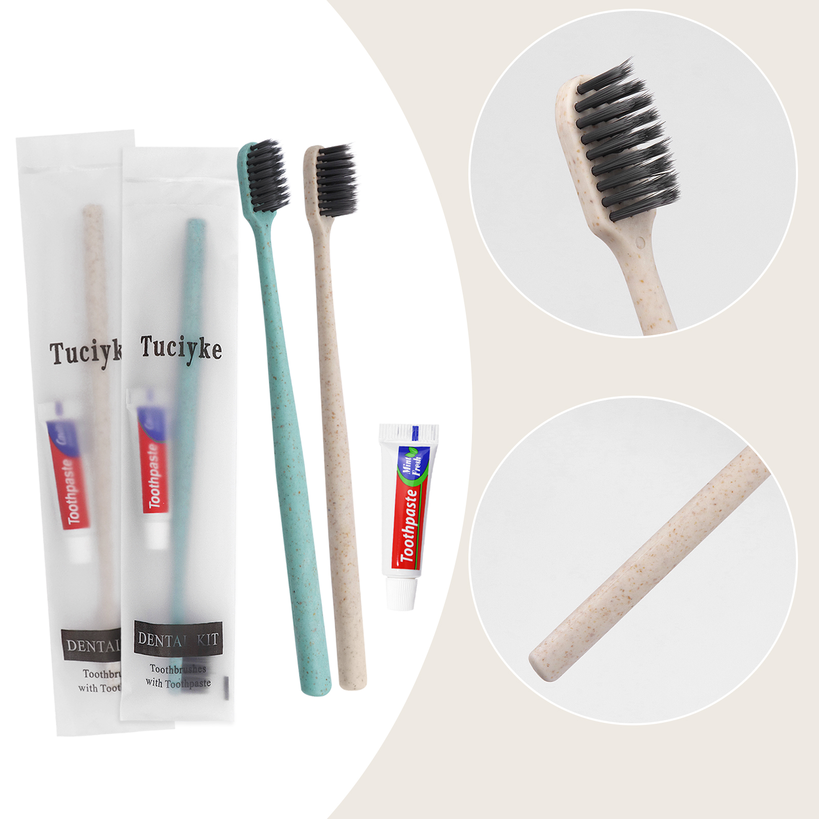 Disposable Toothbrush with Toothpaste Pack of 120,Individually Wrapped Manual Travel Toothbrush Kit in Bulk Toiletries for Adults,Kids,Hotel,Charity,Homeless,Nursing Home(Apricot+Green)