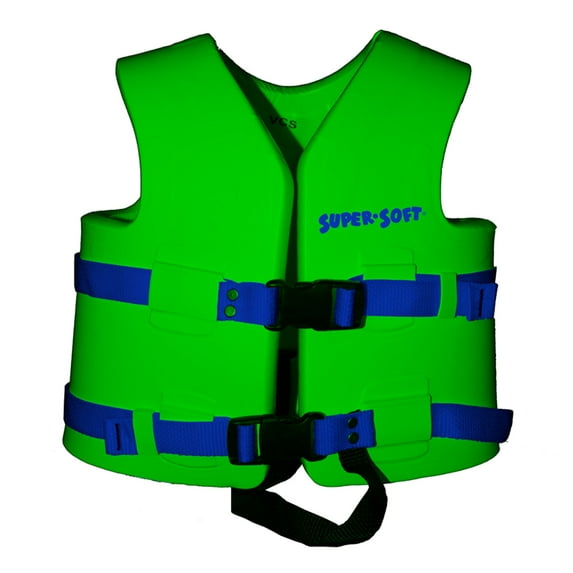 Open Box TRC Recreation Super Soft Child Medium Life Jacket, Fierce Green