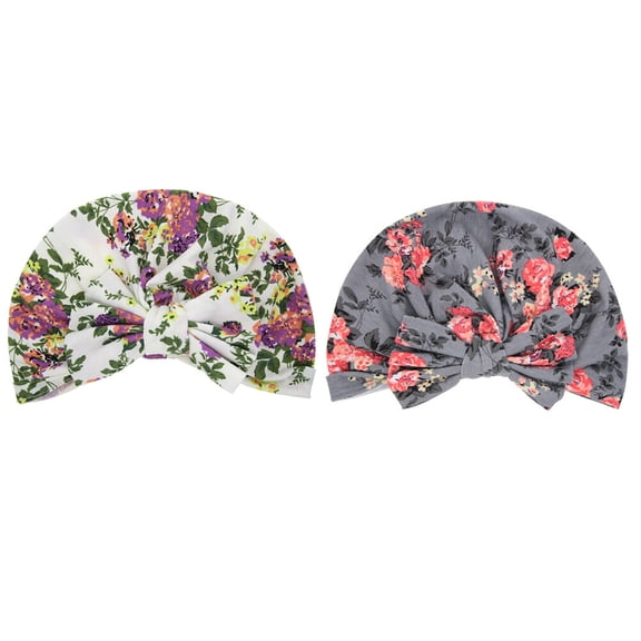 Raindrops Baby Sleep Hat 2-Pack Assorted Colors Soft Cloth Hair Protection Random Styles