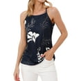 thumbnail image 3 of Nlife Women's Floral Print Crew Neck Tank Top,2XL, 3 of 7