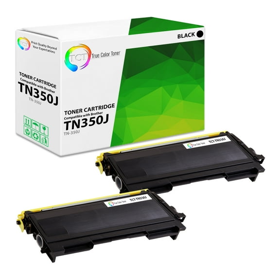 TCT TN350 Toner Cartridge 2 Pack - Premium Compatible Replacement for Brother TN350 Jumbo Black
