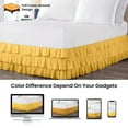thumbnail image 4 of CCNY 12" Inch Drop Multi Ruffled Bed Skirt Olympic Queen Size 100% Microfiber Made Golden Color, 4 of 6