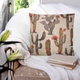 thumbnail image 3 of 14x14 Pillow Covers Set of 2, Vintage Cactus Throw Pillow Covers Decorative Couch Cushion Case, Farmhouse Retro Brown Summer Botanical Microfiber Square Pillowcases for Bedroom Car Living Room, 3 of 7