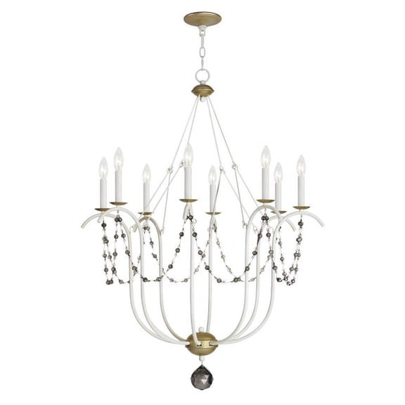 8 Light Chandelier-43 inches Tall and 32 inches Wide-Ecru/Venetian Gold Finish Bailey Street Home 93-Bel-4964642