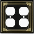 thumbnail image 3 of Metal Light Switch Plate Cover Elegant Victorian Floral Frame Black FRA066, 3 of 13