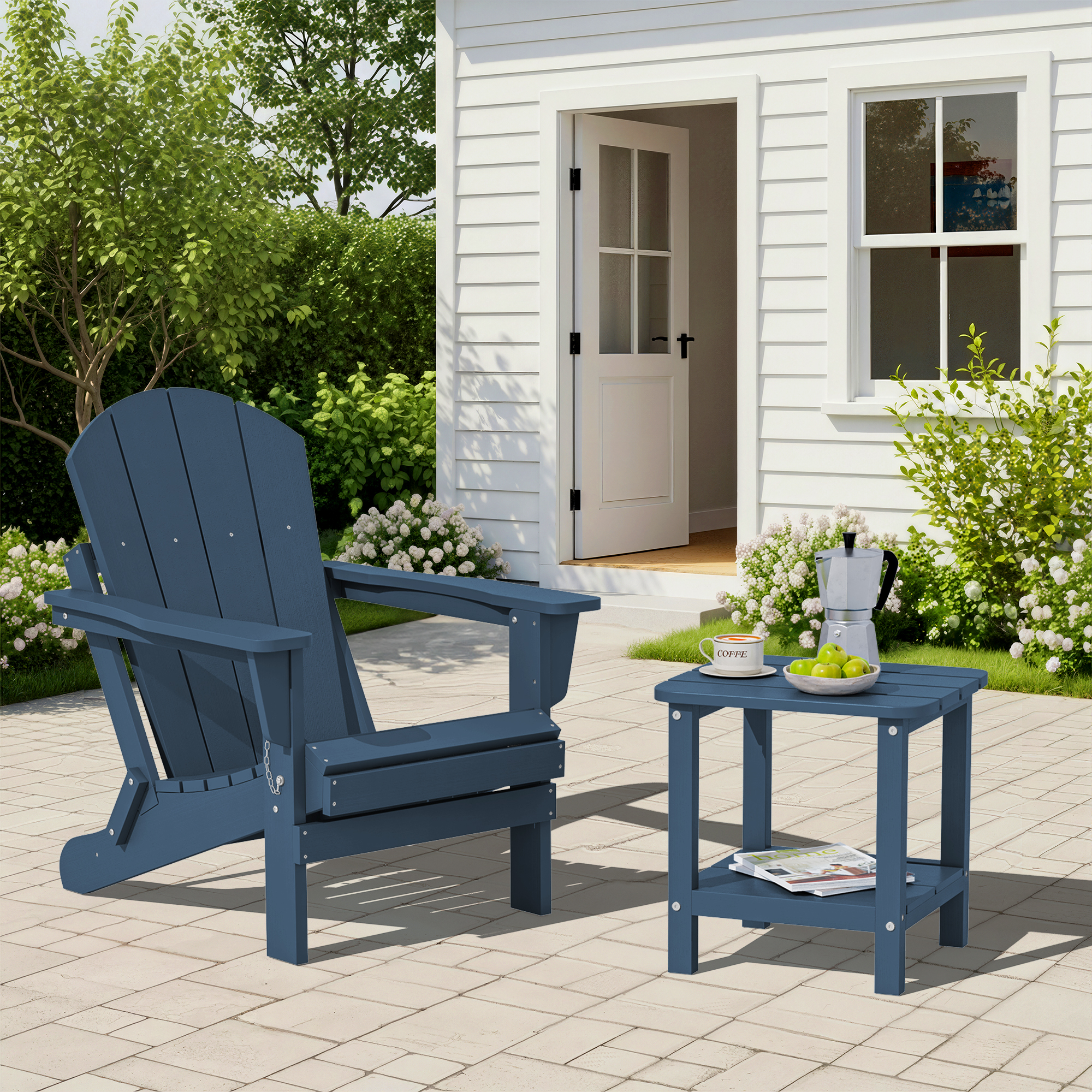 Serwall Adirondack Outdoor Side Table, Blue photo 3