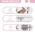thumbnail image 2 of Rabbit Hutch Bunny Cage Outdoors & Indoors with Wheel, Two Layer Guinea Pig House,White with Pink, 2 of 9