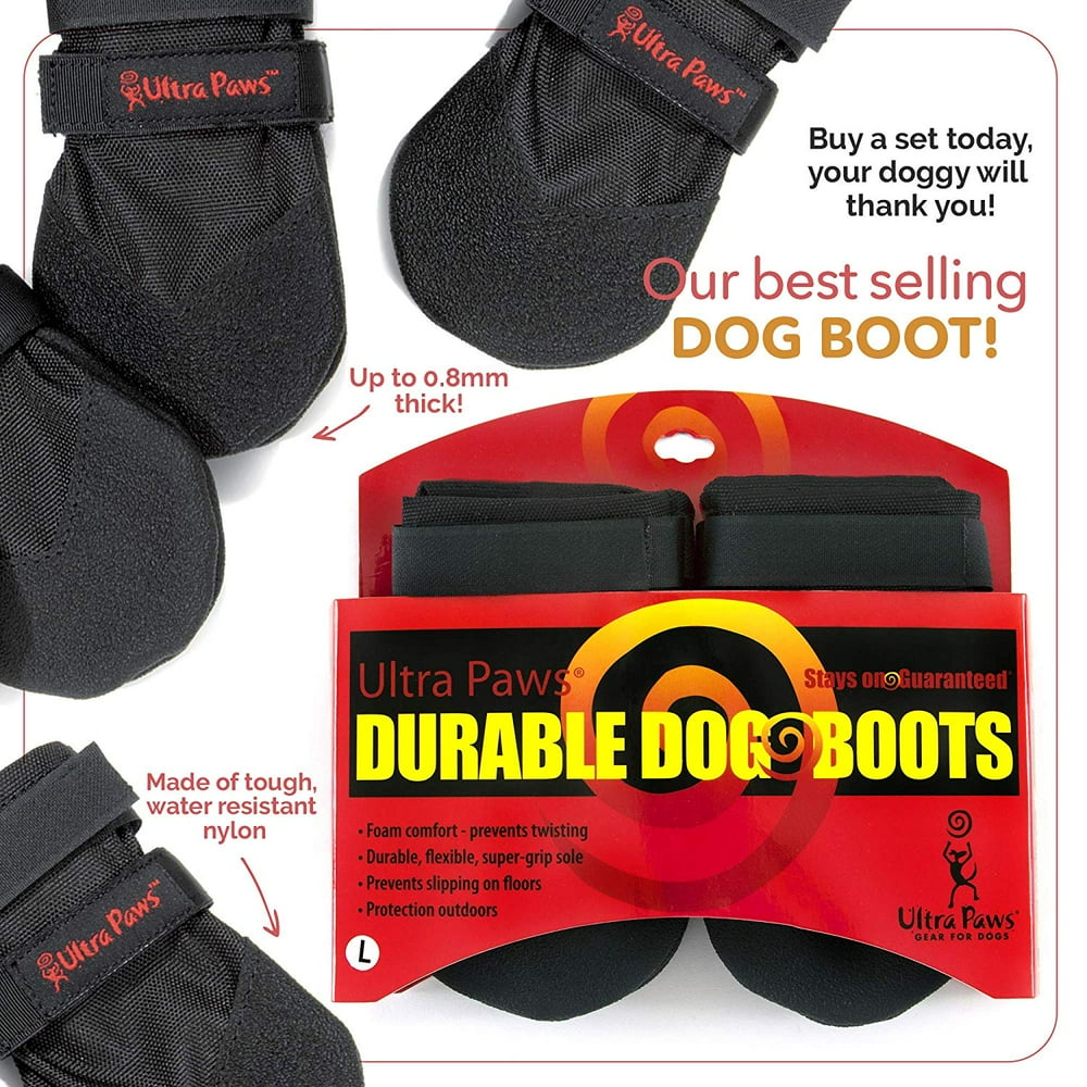Durable Dog Boots Black XLarge, Great traction for senior dogs or