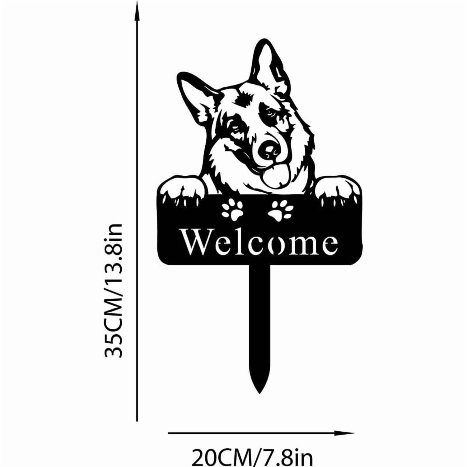 Dog Memorial Marker German Shepherd Memorial Stake Metal Sign Garden Yard Lawn Outdoor Decoration Plaque