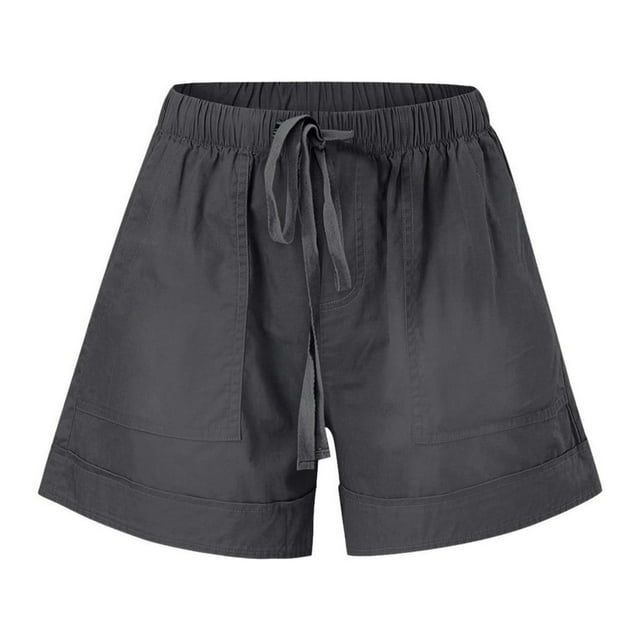 DEELLEEO Womens Comfy Drawstring Casual Elastic Waist Loose Shorts Pants on Clearance