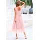 thumbnail image 2 of Vestido Midi de Tul con Fruncido y Sin Mangas en Rosa Claro PRETTYGARDEN Talla S, 2 of 9