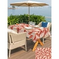 thumbnail image 5 of Outdoor Tablecloth with Umbrella Hole for Patio/Picnic/Party/Camping, Coastal Lobster Waterproof Table Cloth Rectangle Table Cover Washable, Summer Beach Ocean Marinelifes Red Brown (54"x 80"), 5 of 8