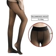 thumbnail image 4 of Medias forradas para mujer, pantimedias cálidas y transparentes, medias térmicas gruesas de invierno translúcidas falsas, 4 of 8
