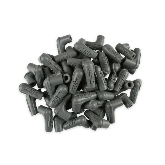 MSD 34514 Boots, 90 Degree Logo Spark Plug, Gray Silicone 50EA