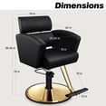 thumbnail image 3 of Baasha Premium Orange Gold Salon Chair, Sleek and Modern Styling Chair with Soft Leather Upholstery, Adjustable Height, and Heavy-Duty Base - Comfortable Hair Salon Chair for Hair Stylist, 3 of 9