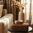 thumbnail image 3 of La Jolie Maison Fluted Cardboard Storage Baskets with Leather-Like Lids, Sturdy Stackable Paper Boxes Decorative Tray, Set of 3 Chestnut, 3 of 6