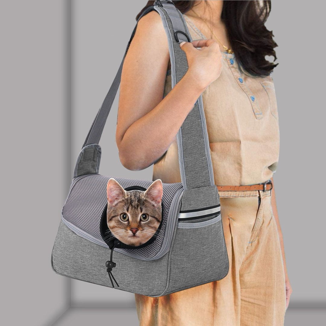 Pet Sling Carrier Travel Bag for Small Dogs & Cats Under 11 Lb | Comfortable, Adjustable, Waterproof, Breathable | Ideal for Travel, Walks & Adventures