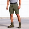 thumbnail image 3 of Men's Stretch Cargo Shorts Multi Pockets Twill Elastic Waist Shorts Drawstring Ripstop Straight Leg Cargo Short Casual Relaxed Fit Wild Outdoor Work Outfit,Green 2XL, 3 of 4