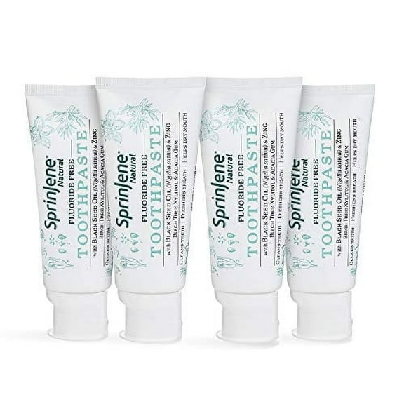 SprinJene Natural Fluoride Free Toothpaste, Pack of 4
