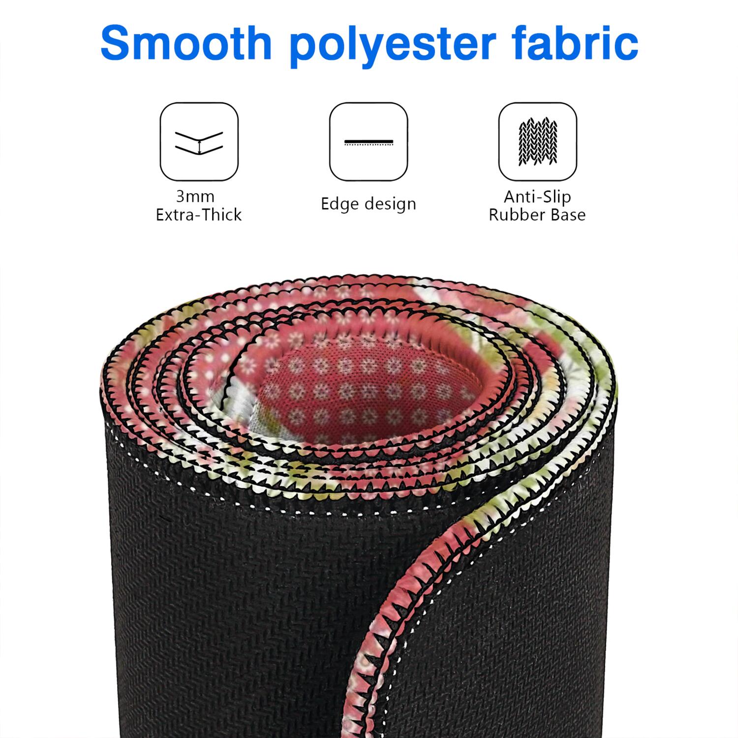 Long Mouse Pads for Desk,Pioneer Flower Floral Print Pattern Desk Mats on Top Of Desks, Desk Mouse Pad Extra Large with 3mm Non-Slip Base and Stitched Edge for Gaming,Office,Work,Home 47.3"x23.6"