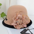 thumbnail image 3 of Dyfzdhu Women Autumn Winter Flowers Round Top Casual Fisherman Bucket Cap Small Bowler Hat, 3 of 3