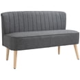 thumbnail image 1 of HOMCOM Upholstered Loveseat Sofa with Wood Legs, Light Grey, 1 of 10