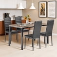 thumbnail image 3 of Asofer Dining Table Set for 4, Wood Dining Table with 4 PU Leather Chair for Home and Kitchen, Black, 3 of 10