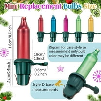 SHILIU-60 Count Christmas Tree Replacement Light Bulbs 2.5v 0.425 Watt Replacement Bulb Mini Incandescent Wire String Lights Decoration for Prelit Xmas Tree(Green Base with Pastel Color Bulb)