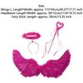 thumbnail image 3 of TiaoBug Angel Feather Wings with Headband Fairy Stick Accessory Set for Themed Party Fancy Dress-up Rose Red L, 3 of 3