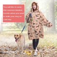 thumbnail image 5 of Wearable Blanket Hoodie,Dachshund and Wine Pink Pattern Oversized Sherpa Blanket Hoodie with Super Pockets,Super Warm Fuzzy Pullover for Women & Men, 5 of 6