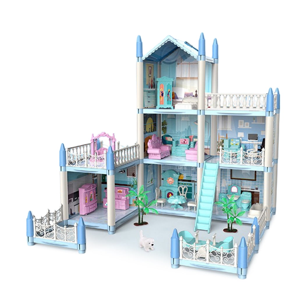 Buy EP EXERCISE N PLAY Dollhouse Dream House Building Toys, Large Doll House  with 2 Dolls and Furniture Accessories 8 Rooms Miniature Dreamhouse for  Toddlers Kids Girls 3 4 5 6 7