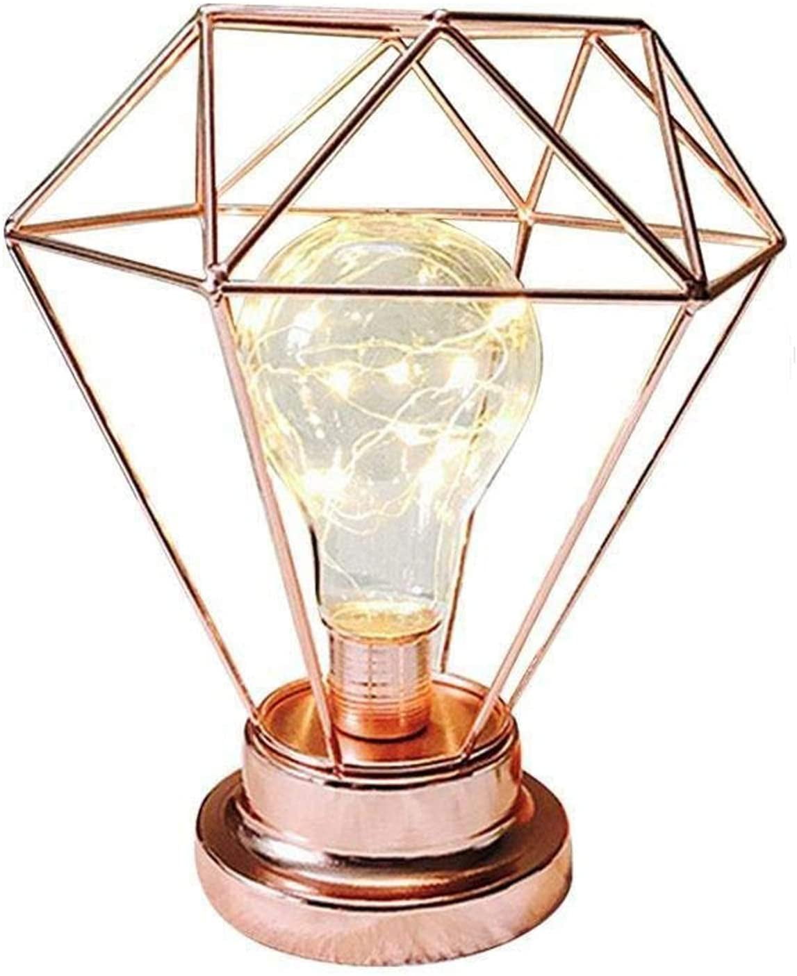 Diamond Shape Bedside Lamp Floor Lamp, Battery Operated Nordic Style