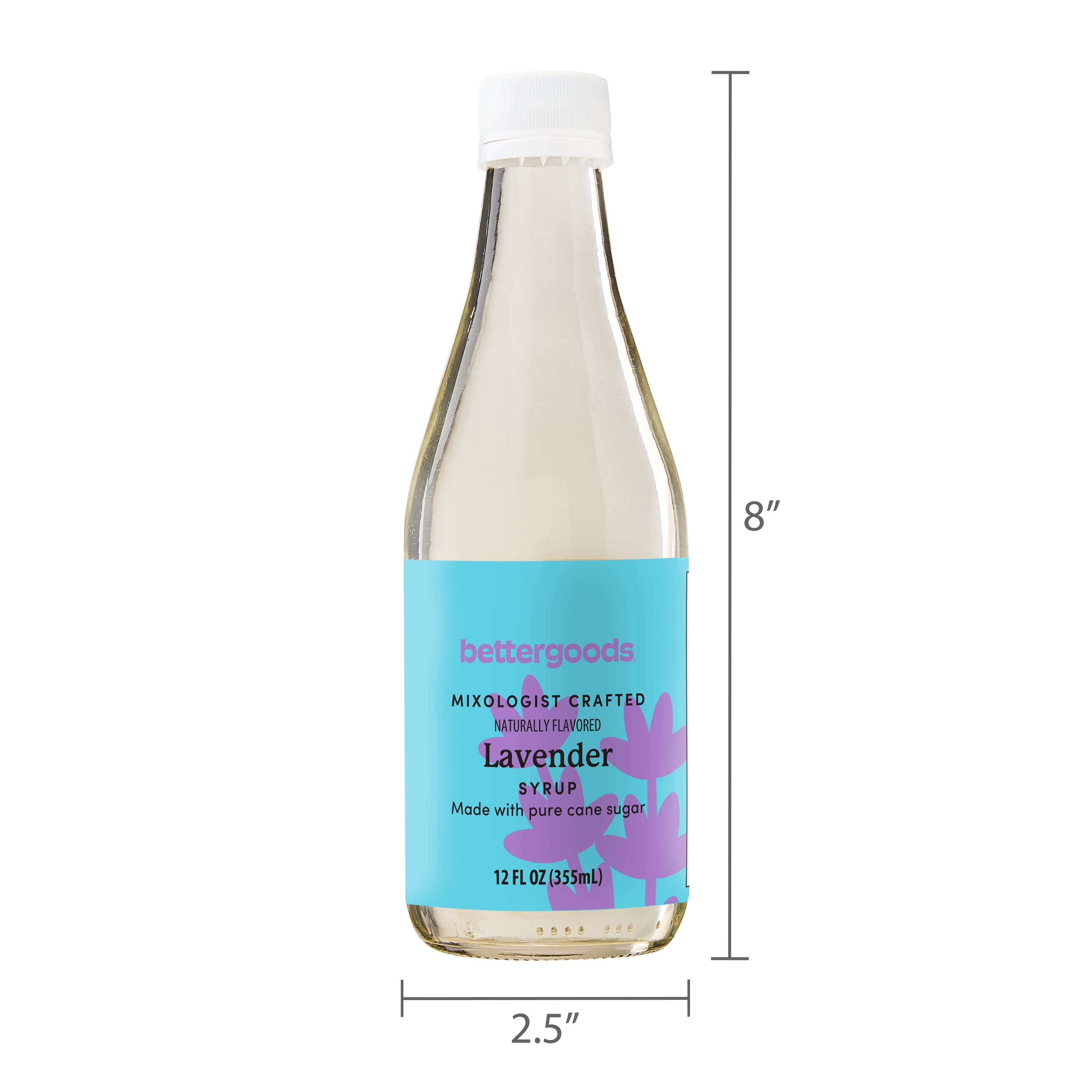 bettergoods Lavender Simple Syrup, 12 fl oz, Glass Bottle