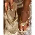 thumbnail image 3 of Women's Rhinestone Glitter Flat Slippers Slip On Sandals Beach Summer Flip Flops, 3 of 5