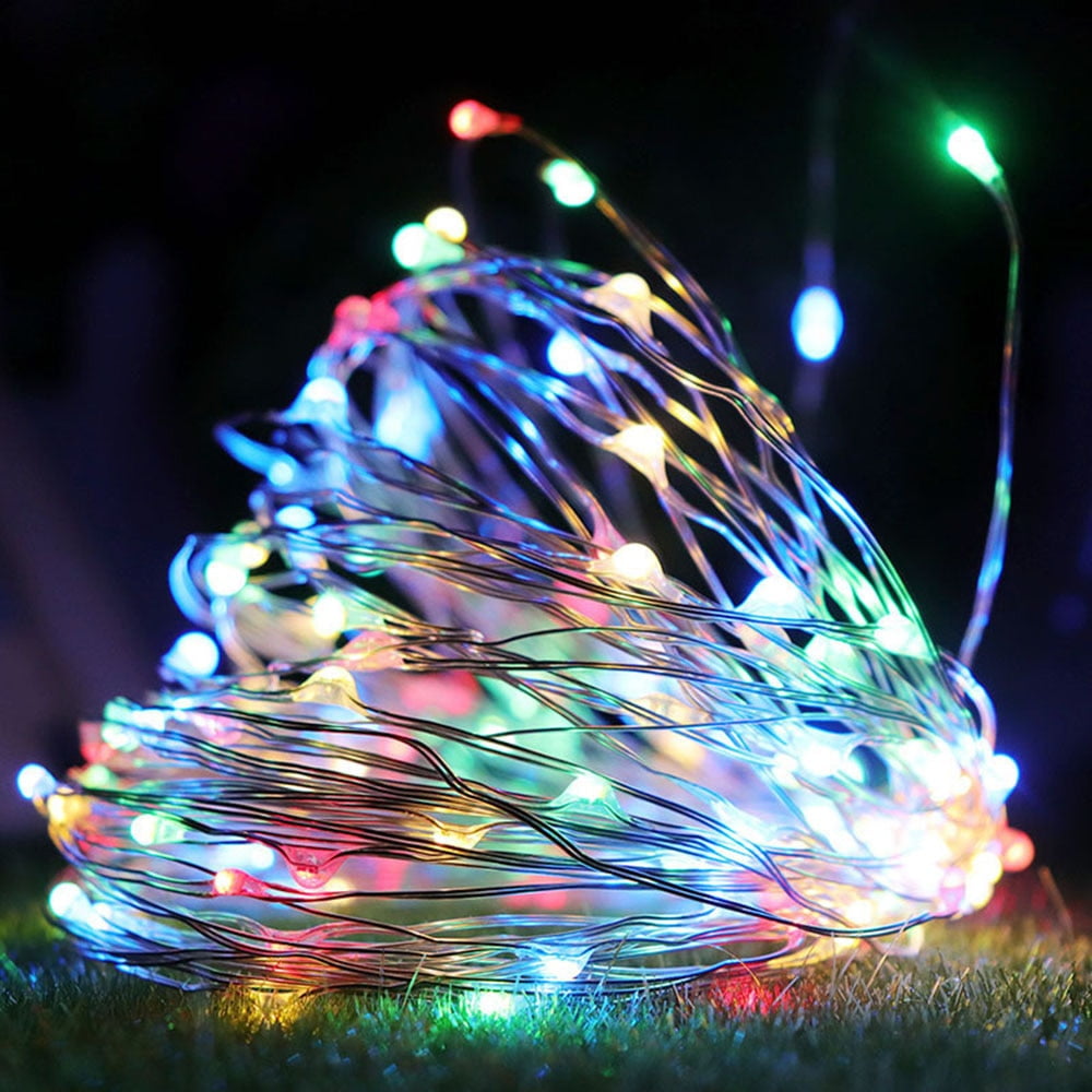 50/100 LED String Fairy Wire Battery Remote Control Decor Home Party Light Decor 